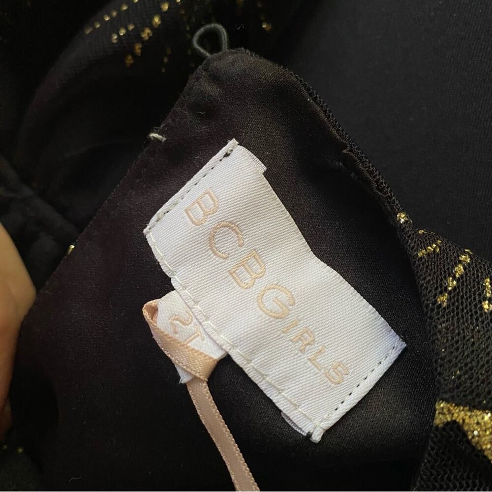 BCBGirls Black and Gold Star Dress 2T - Picture 2 of 4